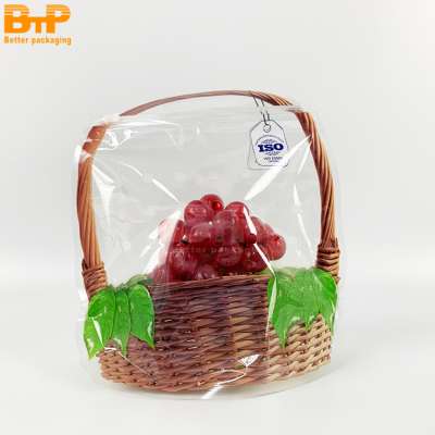 Fruit and vegetable fresh-keeping storage plastic portable zipper packaging bag